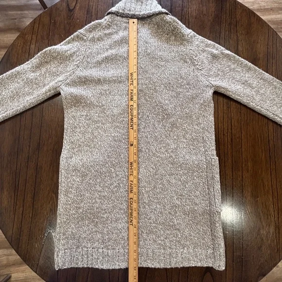 Roots women's oatmeal and white knit double breasted wool blend sweater size M - Picture 15 of 15